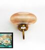 Brass Wall Sconce with Ribbed Kachori Amber Glass