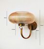 Brass Wall Sconce with Ribbed Kachori Amber Glass