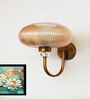 Brass Wall Sconce with Ribbed Kachori Amber Glass