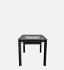 Brawn Glass Top 6 Seater Dining Table in Black Colour