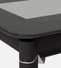 Brawn Glass Top 6 Seater Dining Table in Black Colour