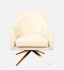 Brawny Luxe Velvet Lounge Chairs In Beige Colour