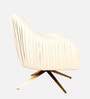 Brawny Luxe Velvet Lounge Chairs In Beige Colour