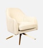 Brawny Luxe Velvet Lounge Chairs In Beige Colour