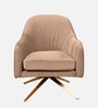 Brawny Luxe Velvet Lounge Chairs In Brown Colour