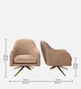 Brawny Luxe Velvet Lounge Chairs In Brown Colour