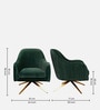 Brawny Luxe Velvet Lounge Chairs In Green Colour