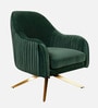 Brawny Luxe Velvet Lounge Chairs In Green Colour