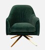 Brawny Luxe Velvet Lounge Chairs In Green Colour
