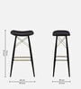 Braxton Leather Bar Stool In Black Colour