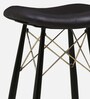 Braxton Leather Bar Stool In Black Colour