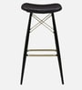 Braxton Leather Bar Stool In Black Colour