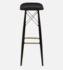 Braxton Leather Bar Stool In Black Colour
