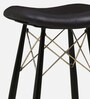 Braxton Leather Bar Stool In Black Colour