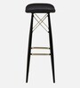 Braxton Leather Bar Stool In Black Colour