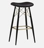 Braxton Leather Bar Stool In Black Colour