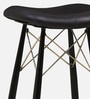 Braxton Leather Bar Stool In Black Colour