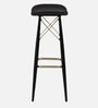 Braxton Leather Bar Stool In Black Colour