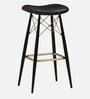 Braxton Leather Bar Stool In Black Colour