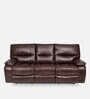 Braxton Leatherette Motorized  3 Seater Recliner In Tan Brown Colour