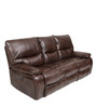 Braxton Leatherette Motorized  3 Seater Recliner In Tan Brown Colour