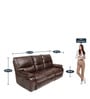 Braxton Leatherette Motorized  3 Seater Recliner In Tan Brown Colour