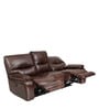 Braxton Leatherette Motorized  3 Seater Recliner In Tan Brown Colour