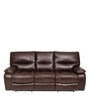 Braxton Leatherette Motorized  3 Seater Recliner In Tan Brown Colour