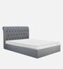 Brayan Upholstered King Size Bed In Light Grey Colour With Hydraulic Storage