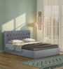 Brayan Upholstered King Size Bed In Light Grey Colour With Hydraulic Storage