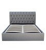 Brayan Upholstered King Size Bed In Light Grey Colour With Hydraulic Storage