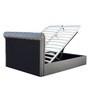 Brayan Upholstered King Size Bed In Light Grey Colour With Hydraulic Storage
