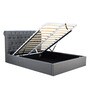 Brayan Upholstered King Size Bed In Light Grey Colour With Hydraulic Storage