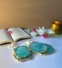 Brazilian Blue Stone Set of 2 Table Coasters