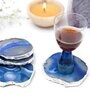 Brazilian Blue Stone Set of 4 Table Coasters