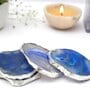 Brazilian Blue Stone Set of 4 Table Coasters