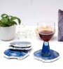 Brazilian Blue Stone Set of 4 Table Coasters