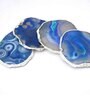 Brazilian Blue Stone Set of 4 Table Coasters