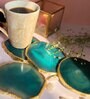 Brazilian Green Stone Set of 4 Table Coasters