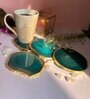 Brazilian Green Stone Set of 4 Table Coasters