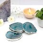 Brazilian Green Stone Set of 4 Table Coasters