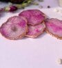 Brazilian Pink Stone Set of 4 Table Coasters