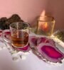Brazilian Pink Stone Set of 4 Table Coasters