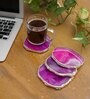 Brazilian Pink Stone Set of 4 Table Coasters
