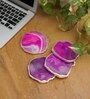 Brazilian Pink Stone Set of 4 Table Coasters