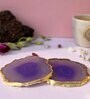 Brazilian Purple Stone Set of 2 Table Coasters
