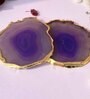 Brazilian Purple Stone Set of 2 Table Coasters