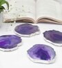 Brazilian Purple Stone Set of 4 Table Coasters