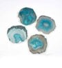 Brazilian Turquoise Stone Set of 4 Table Coasters