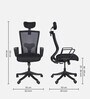 Breeze Breathable Mesh Ergonomic Chair in Black Colour with Headrest